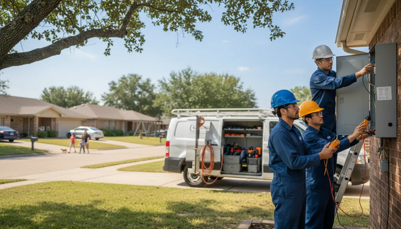 Certified electrician providing emergency electrical services in Hext, TX
